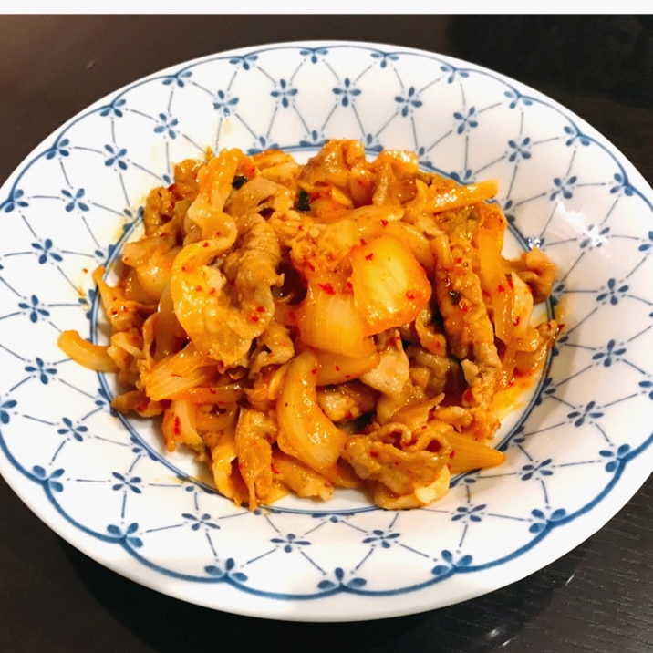 白菜キムチで簡単!甘辛豚キム♪